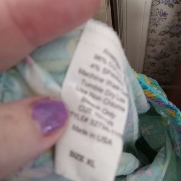 Vintage Floral elastic waist pants size xl - Picture 3 of 3